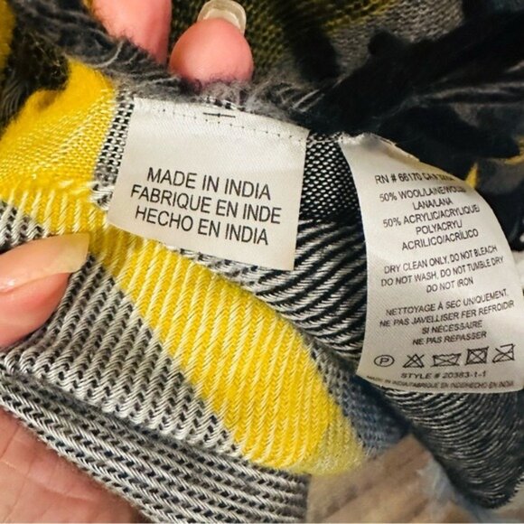 Anthropologie By Anthropologie – Colorful Striped Wool Blend Fringe Ruana Poncho - Picture 14 of 16